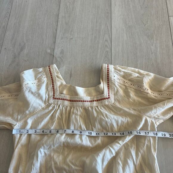 Lucky Brand Embroidered Square Neck Blouse size M - Picture 3 of 11